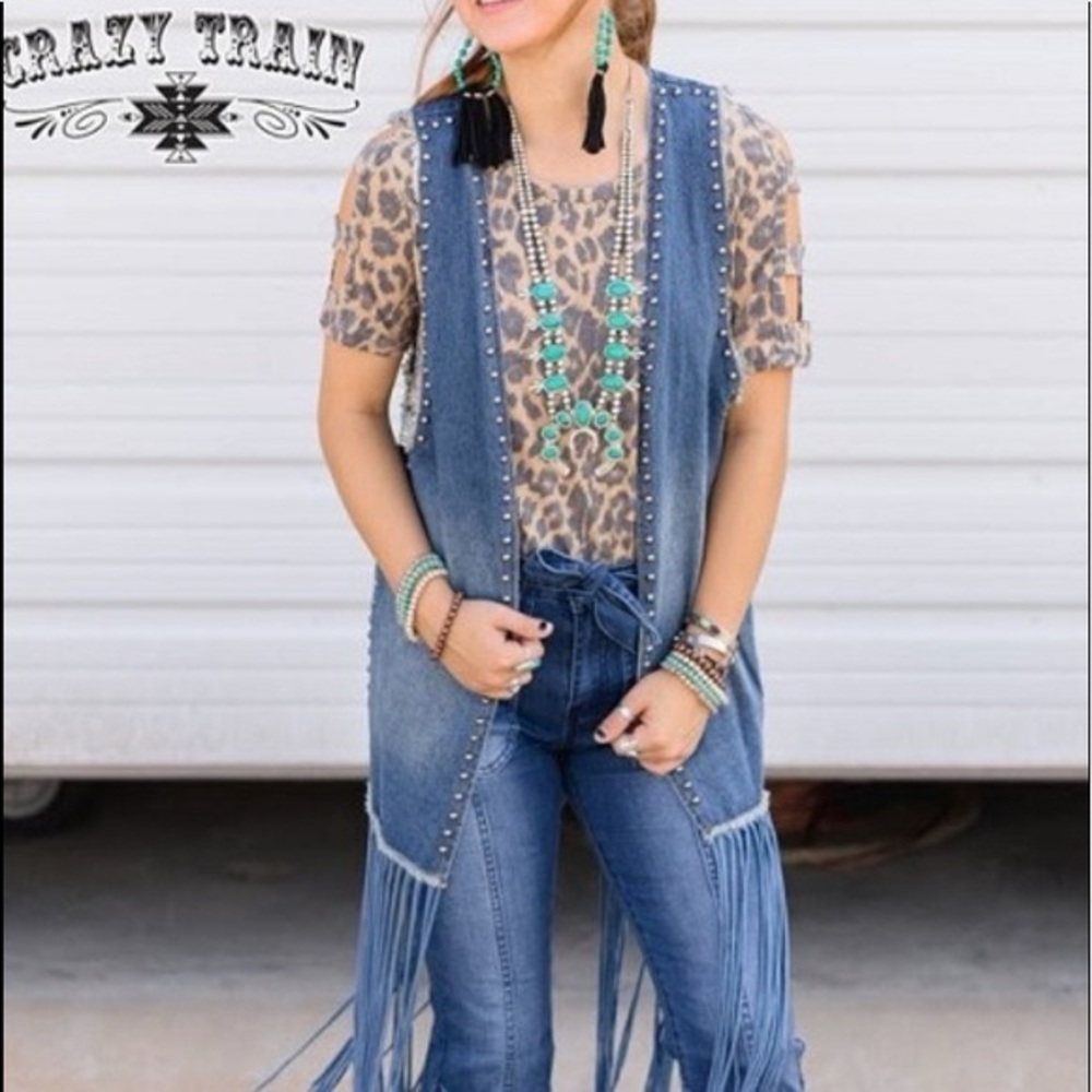 Blue Denim Fringe Duster